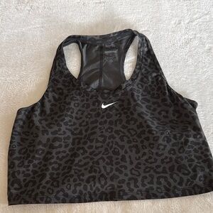 Nike Women's Dark Gray Leopard Sports crop top